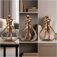 Resin Couple Figurine Tabletop Couple Figurine Small for Living Room, Art Lovers