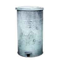 Farmhouse Retro Style Pedal Trash Can Vintage Trash Can Blue-Gray