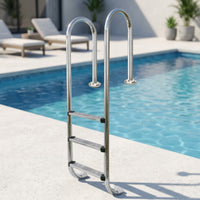Stainless Steel Pool Ladder Flange-Mount Three-Step Pool Ladder Heavy Duty for Homeowners