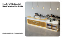 Tea Shop Front Counter Versatile Checkout Counter Sturdy Construction Retail Checkout Desk for Baristas, Business Owners, Restaurant, Boutique, Lobby