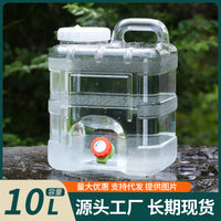 10L Transparent PC Water Storage Bucket with Spigot for Camping and Travel