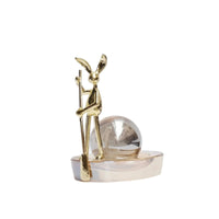 Rabbit Statue with Crystal Base Modern Rabbit Figurine Minimalist for Art Lovers