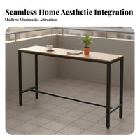 Long Narrow Bar Table Retro Design Wrought Iron High Top Table Space-Saving Design for Cafe Owners, Apartment Dwellers, By the Window, Patio, Porch