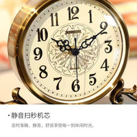 欧式复古台式座钟大理石摆件家用客厅表盘桌面钟表简约美式轻奢