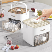 Press-Type Ice Cube Tray with Lid, 48-Grid, Food-Grade PP, Easy Release