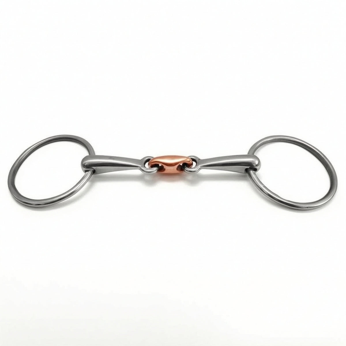 Copper-Jointed Horse Bit with Three-Piece Mouthpiece Polished Bit with Oval Rings Gentle Tack Comfortable for Everyday Riding