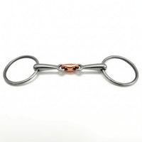 Copper-Jointed Horse Bit with Three-Piece Mouthpiece Polished Bit with Oval Rings Gentle Tack Comfortable for Everyday Riding