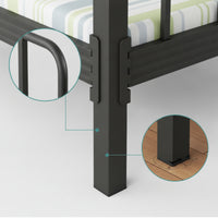 Metal Bunk Bed Frame Heavy Duty Bunk Bed with Guardrail Space-Saving Furniture for Teens, Students, Shared Bedroom, Dormitory, Hostel