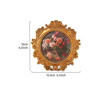 Floral Wall Art with Frame Ornate Floral Artwork Vintage-Style for Shelf