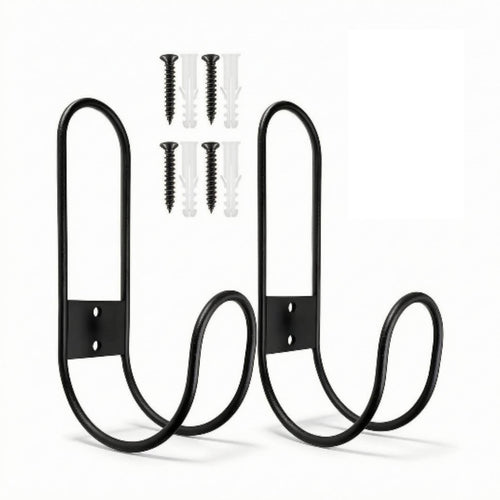 2 Pieces Wall-Mounted Hose Storage Space Saving Holder Rust Proof for Shed
