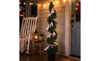 Potted Spiral Topiary Decorative Ribbon Bows Artificial Topiary Tree