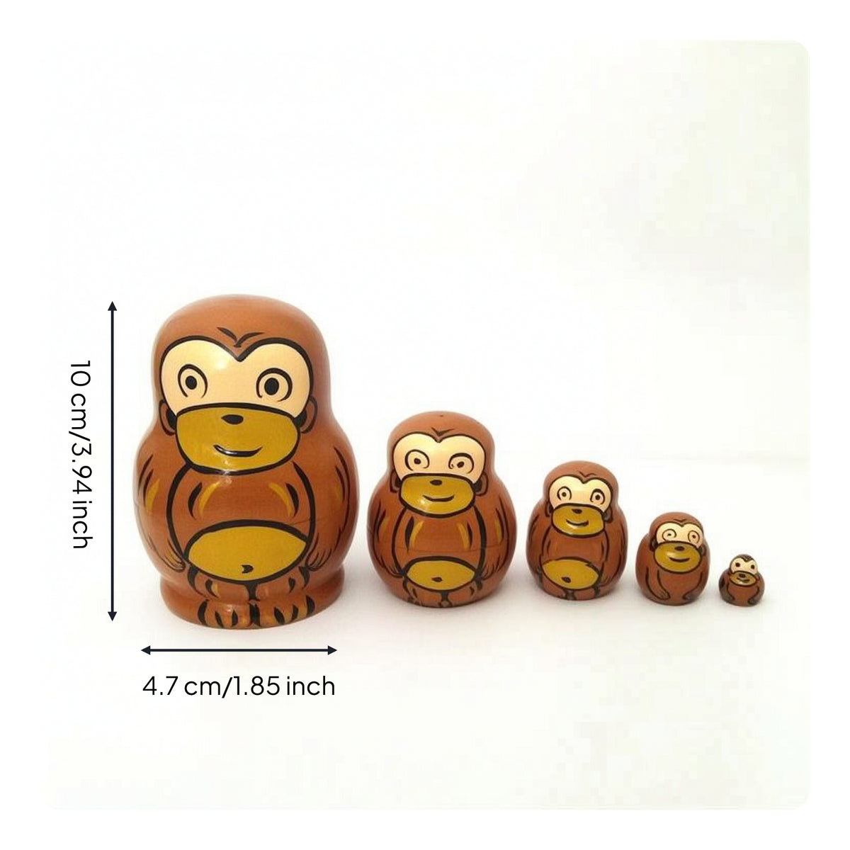 Nesting Doll with 5 Layers Hand-Painted Russian Nesting Doll Compact for Collectors, Shelf Decoration, Desk Ornament