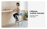 spine-freeless Round Seat High Stool Minimalist Bar Chair Easy Assembly for Homeowners