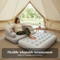Double transformable Air Bed Indoor & Outdoor Use Flocked Air Lounger for Families