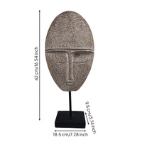 Freestanding Face Sculpture Tabletop Face Sculpture Decor Decorative Tribal Design