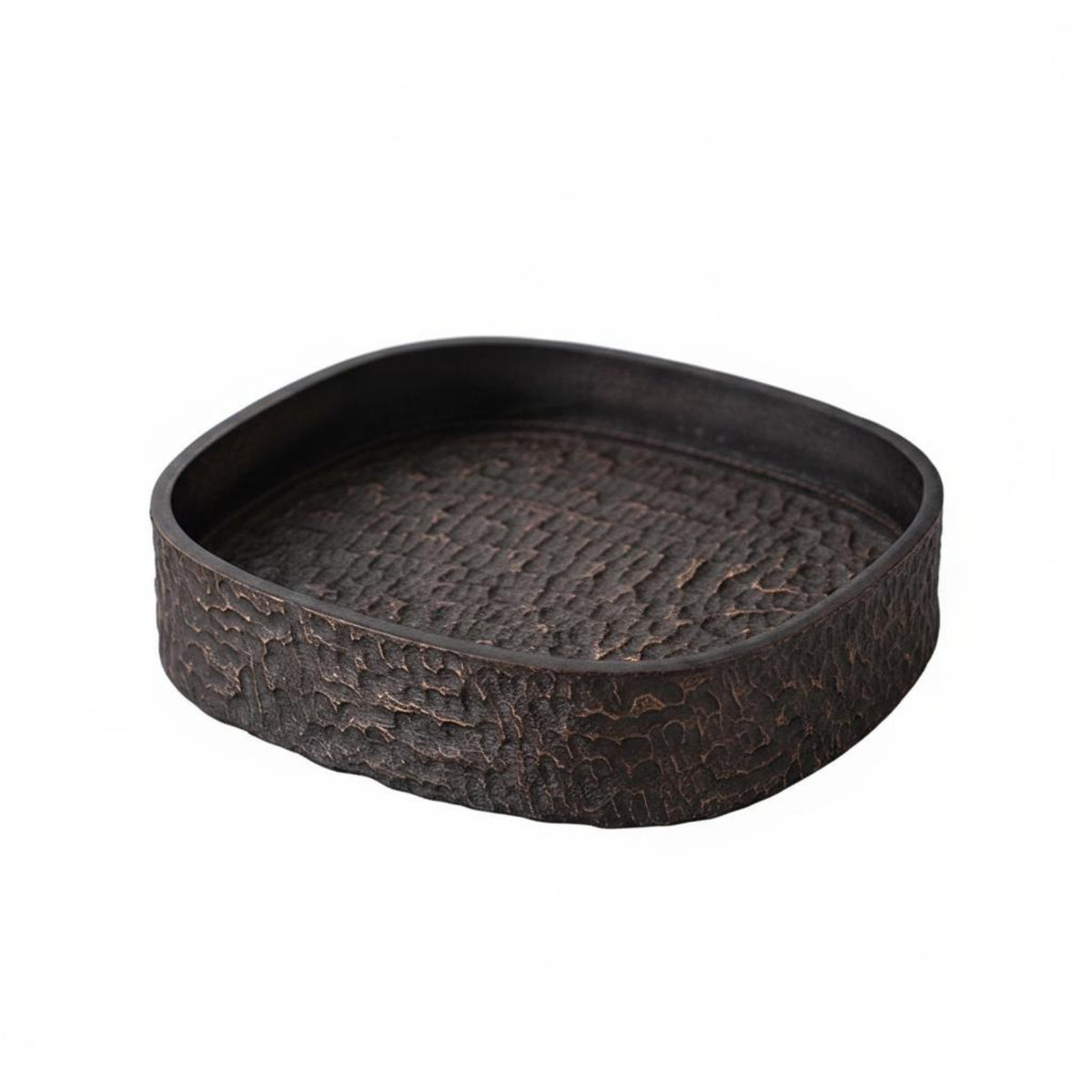 Tea Service Tray Serving Board Hammered Texture Solid Wood Tea Serving Board Beverage Gear