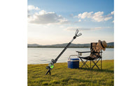 Aluminum Fishing Pole Stand Hands-Unrestricted Adjustable Fishing Pole Rest Clamp-on Rod Bracket Easy Assembly Clamp-on Rod