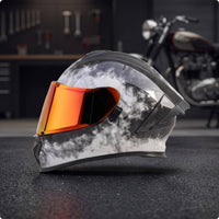 DOT Approved Full-Coverage Headgear | Carbon-Fiber-Style with Visor, for Road Riding