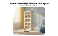 Wheeled Organizer with Doors Multi-Tier Household Storage Magnetic Door Closure