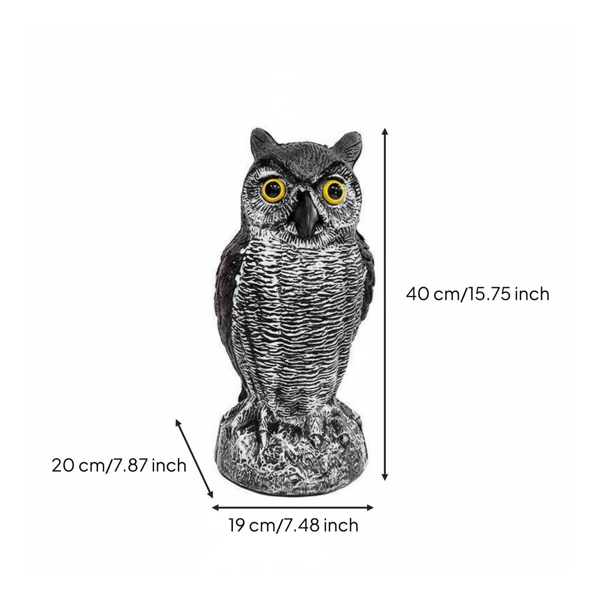 Solar Owl Decoy Bird Solar Owl Statue Sound Making for Water Pond