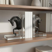 Horse Head Bookends Nordic Design Decorative Bookend Pair Transparent Acrylic