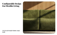 Bamboo-Leg sectional Sofa Curved Design sectional L-Shaped Sofa Deep Seat Living Room Furniture for Apartment Dwellers, Homeowners, Home, Lounge Area
