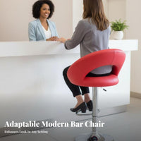 Adjustable Swivel Stool Stable Wide Base Adjustable loopBack Stool for Kitchen