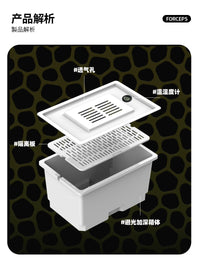 乌龟专用带隔板冬眠盒恒温饲养箱保温冬眠窝苔藓椰土材料套装用品