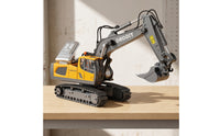 Excavator with Alloy Scoop 1:20 Scale Wireless Control Excavator RC Digger 11-Function Digger Tracked for Children, Indoor Play