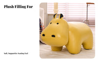 Cartoon Hippo Ottoman Multi-Functional creature Stool Soft Padded Seat for Parents