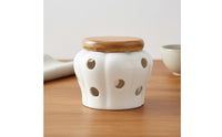Breathable Garlic Container Freshness Keeping Ceramic Garlic Jar Easy to Clean