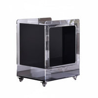 2-Tier Rolling Stand Transparent Look 2-Tier Rolling Shelf Multi-Functional