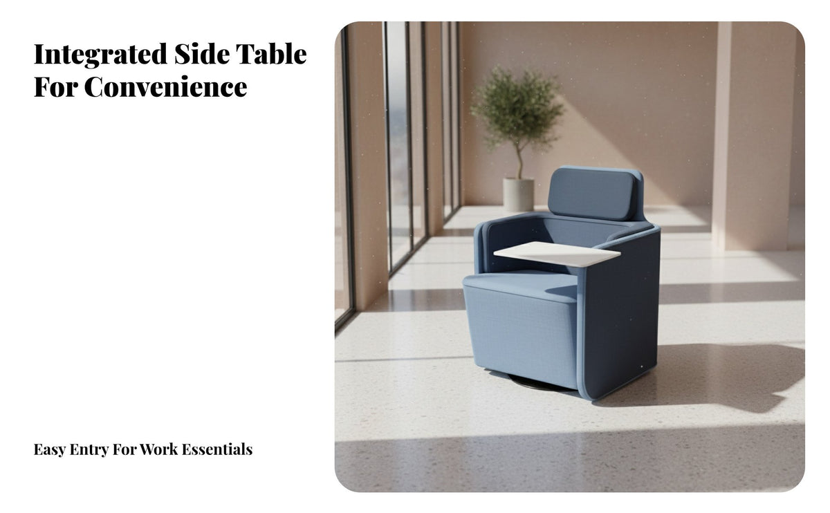 Highrear Design Enclosed rotating Armchair Modern aesthetic Indoor Furniture Thick Padded Cushioning Lounge Chair Ergonomic Shape for Business Professionals, Office Workers, Reception Area, Hotel Lobby, Living Room, perusing corner