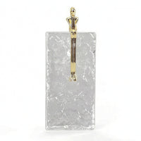 Transparent Cube Sculpture with Figure Clear Tabletop Sculpture Gold Statue for Office