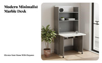 Folding Desk with Shelves Foldable Design Computer Table Multi-Function No Assembly Required for Students, Dorm Room, Bedroom