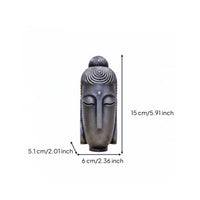 Buddha Head Statue Vintage Finish Table Ornament Artisanal Look for Shelf