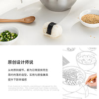 日式304不锈钢料理碗沙拉碗打蛋碗厨房带手柄专用调料和面刻度碗