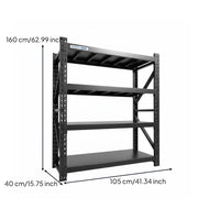 Multi-Layer Storage Rack Construction Heavy Duty Steel Shelf Easy Assembly Heavy Duty Metal Shelving for Balcony, Warehouse, Basement