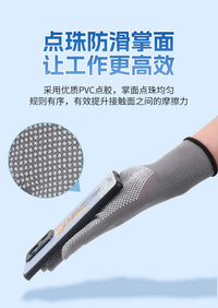 尼龙点胶手套防滑耐磨劳保工作点珠半指线手套司机开车薄款透气