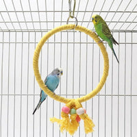 Bird Swing and Ladder Set with Climbing Toys for Birds, Hanging Toys for Birds with Bells and Rope Perch, Enrichment for Parakeets and Conures