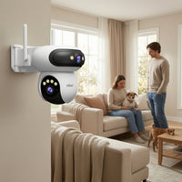 Wired twinLens Security Camera Wireless Camera with Antennas 2.4GHz Outdoor for Homeowners, Driveway, Storefront