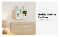 Adhesive Organizer Rack No-Drill Installation Wall Shelf Built-in Phone Holder