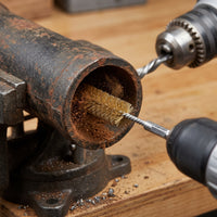 Long Stainless Steel Wire Brush for Power Drills - Rust Removal, Polishing, Grinding with Hex Shank