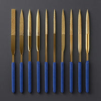 10 Pieces Blue Handle Diamond File Set Long-Lasting Cutting Performance Precision File Kit
