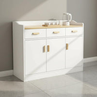 Multi-Door Table Thickened Panels Sideboard Strong Load-Bearing Storage Furniture for Office Workers, Hosts, Living Room, Kitchen, Entryway