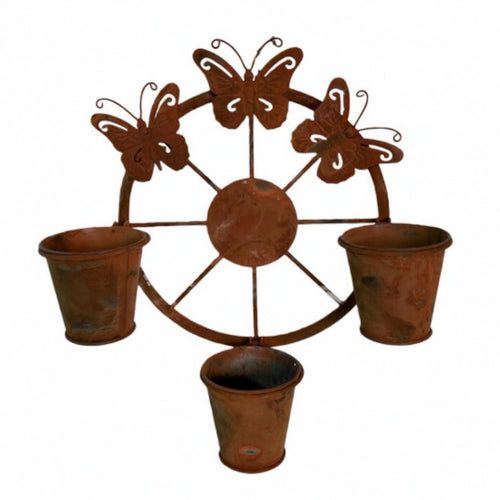 Metal Wall Planter Decor Openwork Butterfly Wall Planter Space-Saving Decorative Steel Butterfly