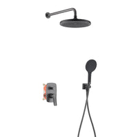 Light Luxury Copper Wall-Mounted Shower Set with Rain Showerhead