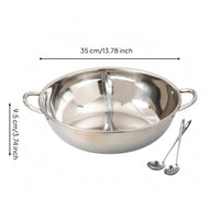 Split Hot Pot Silver Polished Yin Split-Broth Pot Double Handle Cookware