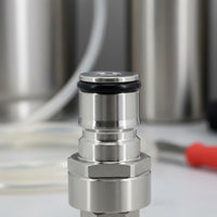 1/4 Barb Ball Lock Disconnect Stainless Steel Beer Keg Adapter Easy Connect