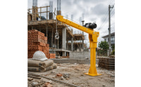 Pivoting Electric Crane with Winch Adjustable Arm Crane with Hook Heavy-Duty Hoist Compact for Mechanics, Builders, Workshop, Garage, Truck Bed